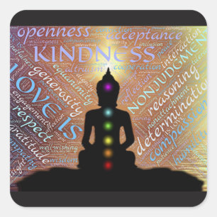 Carré Bouddha Zen Sticker d'amour spirituel des Lumières