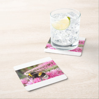 Carré Bourdon sur fleurs roses dessous de verre
