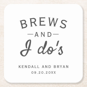 Carré Brews and I Do's Brewery Mariage Dessous de verre