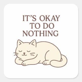Carré Ca marche de ne rien faire Sticker - Chat blond