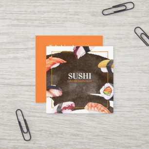 Carré Carte de visite alimentaire japonais Sushi