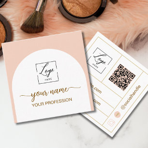 Carré Carte de visite avec code QR en arc moderne