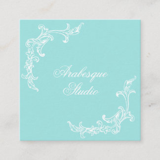 Carré Carte de visite bleu et blanc baroque