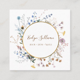 Carré Carte de visite Boho fleur sauvage