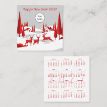 Carte de visite carrée Nouvel An 2027