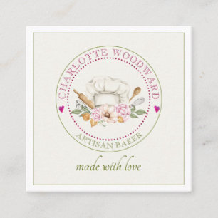 Carré Carte de visite Casquette Baker Chefs