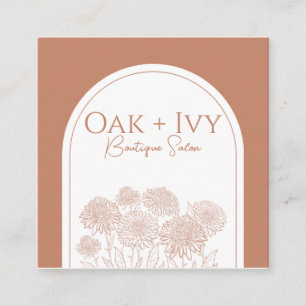 Carré carte de visite de boho orange brûlé