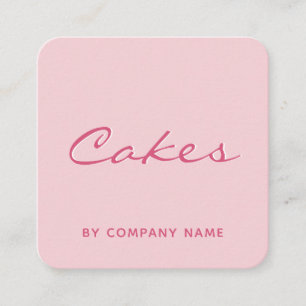 Carré Carte de visite de boulangerie de gâteaux rose mod