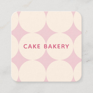 Carré Carte de visite de boulangerie Modern Dots I Crème