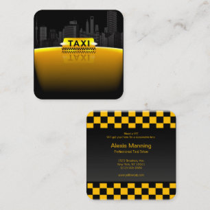 Carré carte de visite de chauffeur de taxi