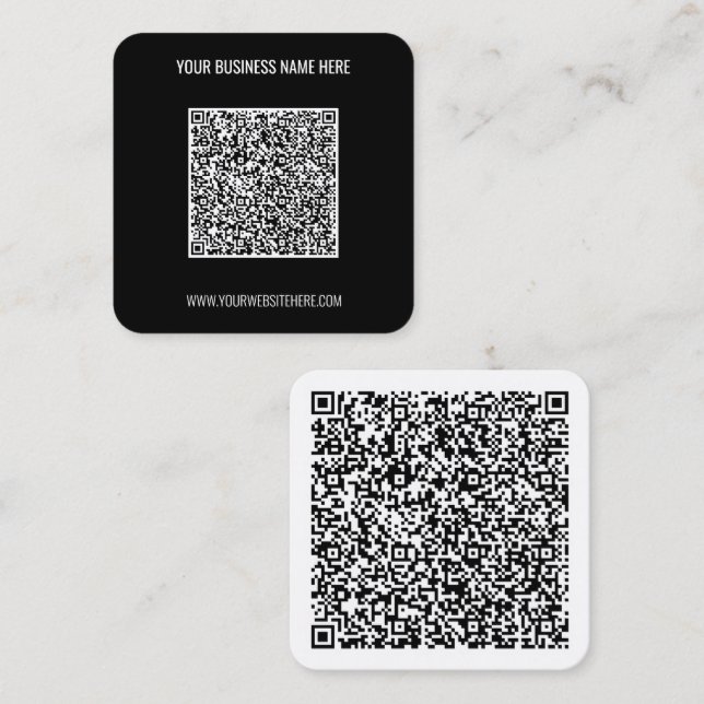 Carré Carte de visite de code QR personnalisé (Devant / Derrière)