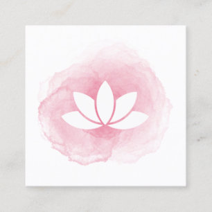 Carré Carte de visite de fleur de Lotus d'aquarelle
