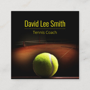 Carré Carte de visite de l'entraîneur de tennis