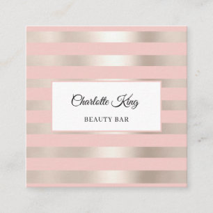 Carré Carte de visite de salon Blush Stripes