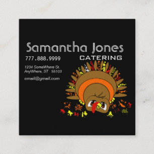 Carré Carte de visite de traiteur avec un dindon mignon