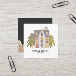 Carré Carte de visite d'expert immobilier dessinée à la 