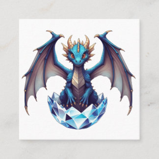 Carré Carte de visite Dragon nouveau-né émergeant d'un c