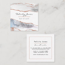Carte de visite en agate or blanc et rose