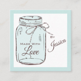 Carré Carte de visite en pot Mason faite avec amour