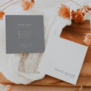 Carré Carte de visite gris et blanc minimaliste formel