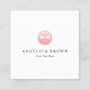 Carré Carte de visite minimaliste du logo de la libellul