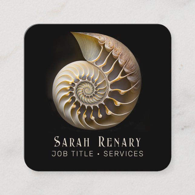 Carré Carte de visite Nautilus Shell (Devant)