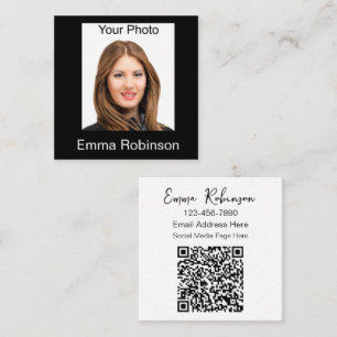 Carré Carte de visite photo professionnel QR Code