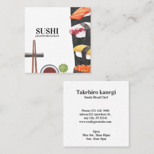 Carré Carte de visite pour restaurant de sushi japonais