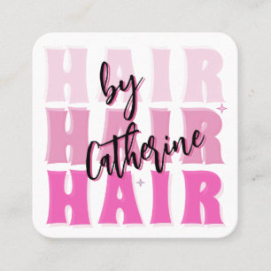 Carré Carte de visite Salon de coiffure Code Qr Rose gra