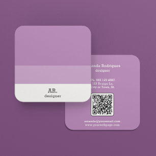 Carré Carte de visite simple lilas pour entrepreneur