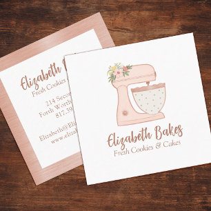 Carré Carte de visite simple mélange floral pâtisserie