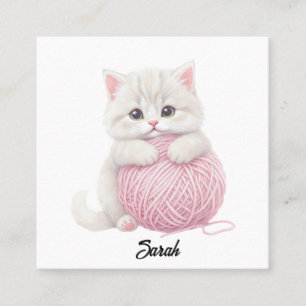Carré Carte de visite tricot Jouons avec la laine du c