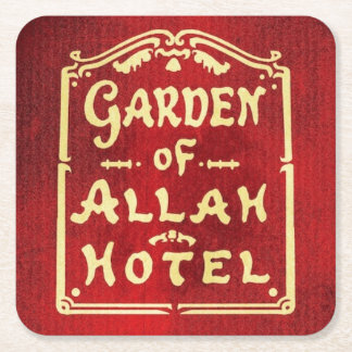 Carré Carte du dessous de verre du Garden of Allah Hotel