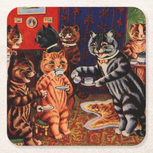 Carré Cats Tea Party par Louis Wain Dessous de verre