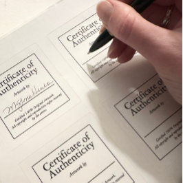 Carré Certificat d'authenticité Art Signature Sticker