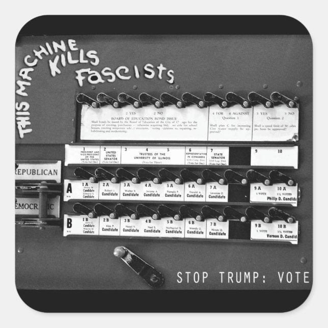 Carré Cette Machine [De Vote] Tue Le Sticker Fasciste (S (Devant)