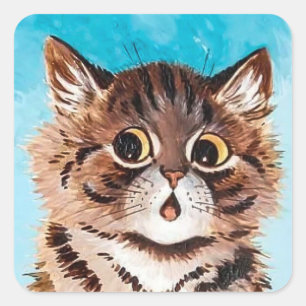 Carré Chat adorable de Louis Wain Sticker Sheet
