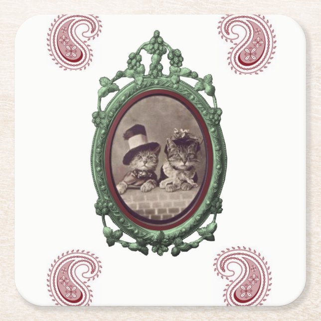 Carré Chats dessous de verre (Devant)