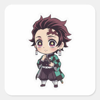 Carré "Chibi Tanjiro Kamado Sticker Anime"