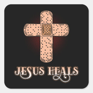 Carré Christian Sticker (Carré) - Jésus guérit