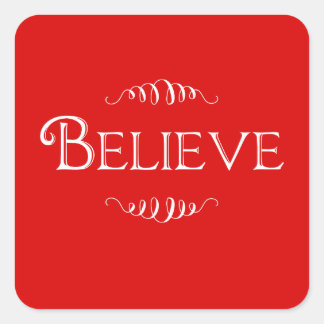 Carré Christmas Believe Red sticker