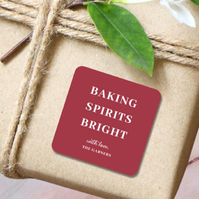 Carré Christmas Red Baking Spirits Square Sticker (Créateur téléchargé)