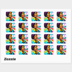 Carré Church Lady Walk By Faith Art sticker