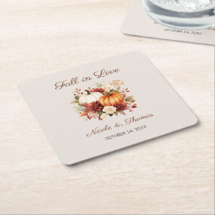 Carré Chute en Amour Dessous de verre Mariages, Chute en