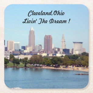 Carré Cleveland, Ohio Lake View Dessous de verre papier