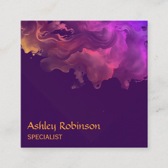 Carré Code QR Carte de visite d'aquarelle de velours abs (Devant)