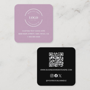 Carré Code QR Carte de visite de Logo rose Dusty moderne