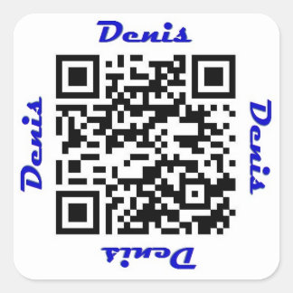 Carré Code QR Denis Sticker de NOM personnalisé