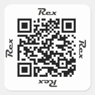 Carré Code Rex QR Sticker de NOM personnalisé
