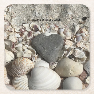 Carré Coeur rocheux gris Dessous de verre